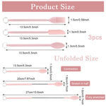 HASTHIP® 3Pcs Kitchen Mini Silicone Scooping Tools Telescopic Tiny Spoon Spatula for Jam Jars, Lotion Bottles, Utility Food-Grade Silicone Spatula Scoop and Brush