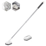 HASTHIP Bathroom Cleaning Brush with 39" Extendable Handle and Two Replaceable Heads for Home