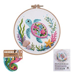 HASTHIP Embroidery Kit with 7.9 Inch PP Hoop, Printed Cotton Canvas and Colorful Threads