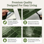 HASTHIP 10-Piece Green Peel-and-Stick Backsplash Tiles, Waterproof and Oil-Resistant
