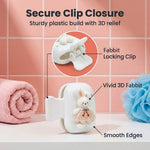 HASTHIP Rabbit-Shaped Toothbrush Covers, 5-Piece Hard Plastic Set with Clip Closure for Travel