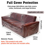 HASTHIP 4-Piece Clear Sofa Covers with Elastic Bands