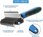 HASTHIP® Dog Brush Dogs Comb, 2 in 1 Deshedding Tool & Dematting Undercoat Rake for Mats & Tangles Removing, Dog Grooming Kit Pet Brush Great for Short to Long Hair Small Large Breed, White