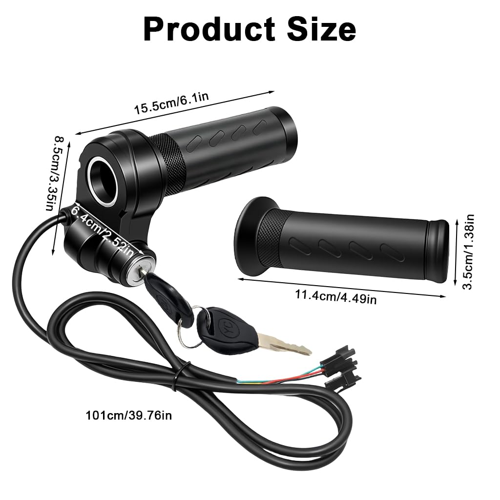 HASTHIP Electric Bike Handlebar Grips with Throttle & Lock