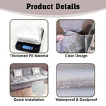 HASTHIP 4-Piece Clear Sofa Covers with Elastic Bands