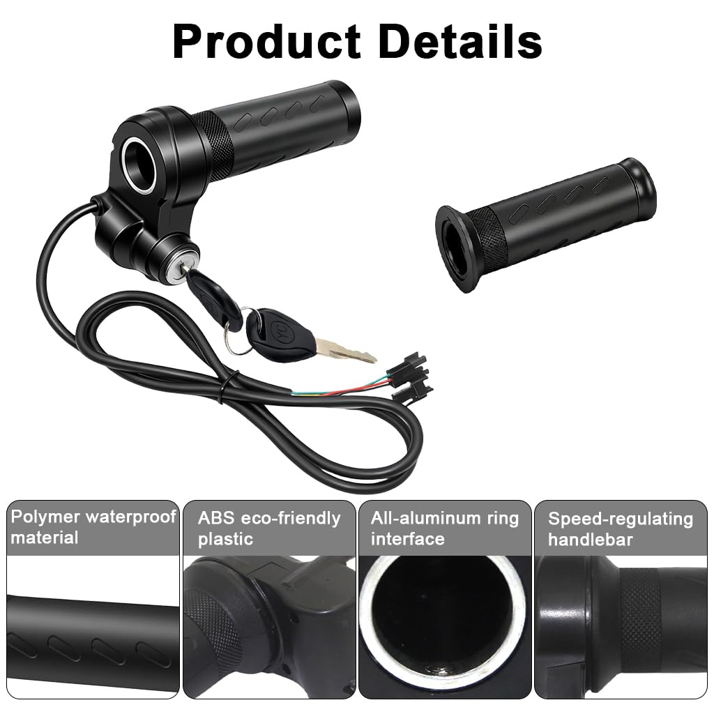 HASTHIP Electric Bike Handlebar Grips with Throttle & Lock
