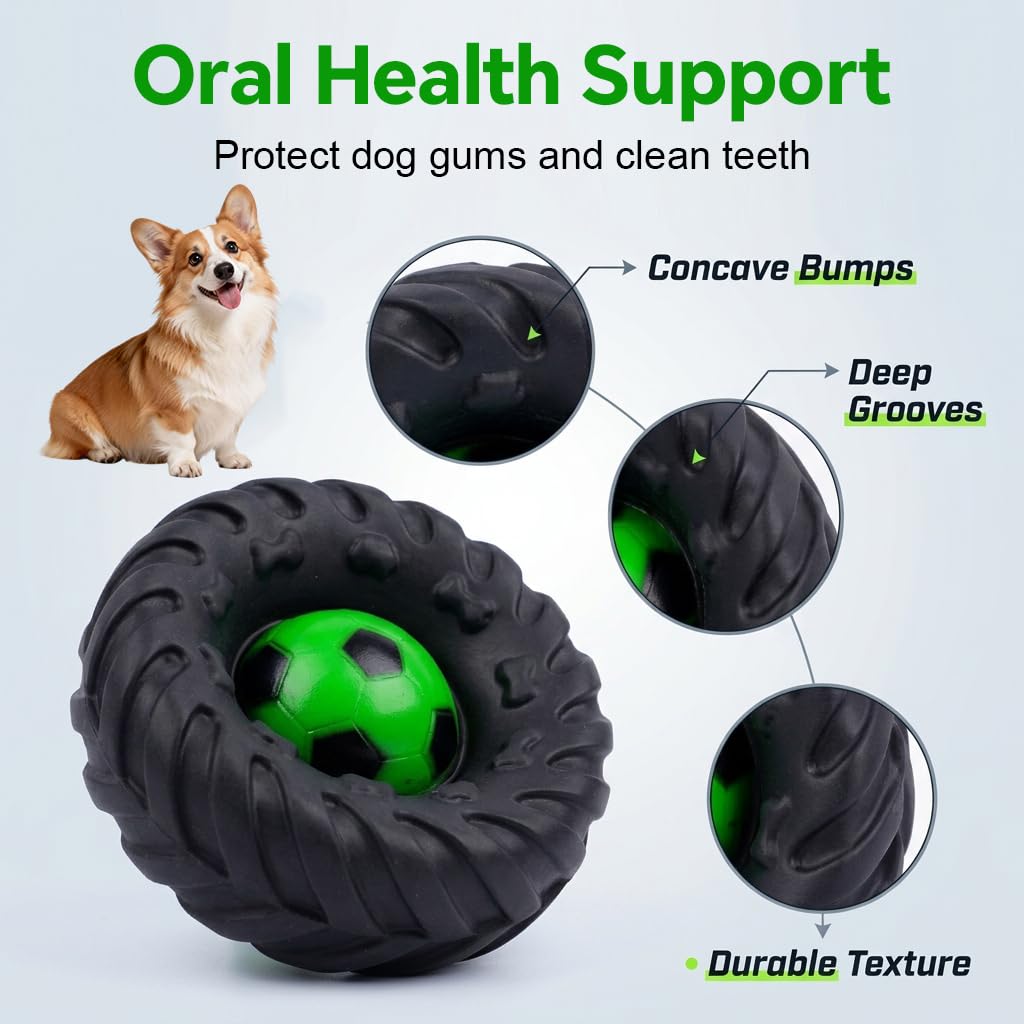 HASTHIP Squeaky Chew Ball – Interactive Dog Toy with Teeth-Cleaning Texture