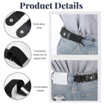 HASTHIP 2-Piece Buckle-Free Elastic Belts for Women - Beige