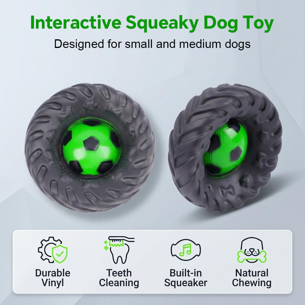 HASTHIP Squeaky Chew Ball – Interactive Dog Toy with Teeth-Cleaning Texture