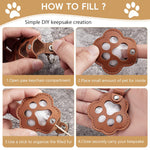 HASTHIP 3Pcs Pet Hair Keepsake Paw Charm, PU Leather Memory Holder for Dog and Cat Fur – 5.5 x 6 cm Key Ring