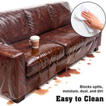 HASTHIP 4-Piece Clear Sofa Covers with Elastic Bands