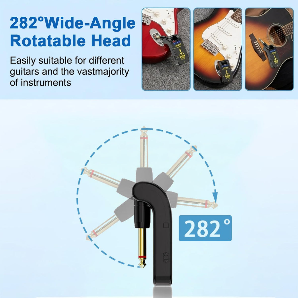 HASTHIP® Mini Guitar Headphone Amp Distortion Timbre Electric Guitar Headphone Amplifying Tool with Built in Effects for Portable Silent Practice and Travel Use