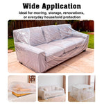 HASTHIP 4-Piece Clear Sofa Covers with Elastic Bands
