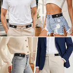 HASTHIP 2-Piece Buckle-Free Elastic Belts for Women - Beige