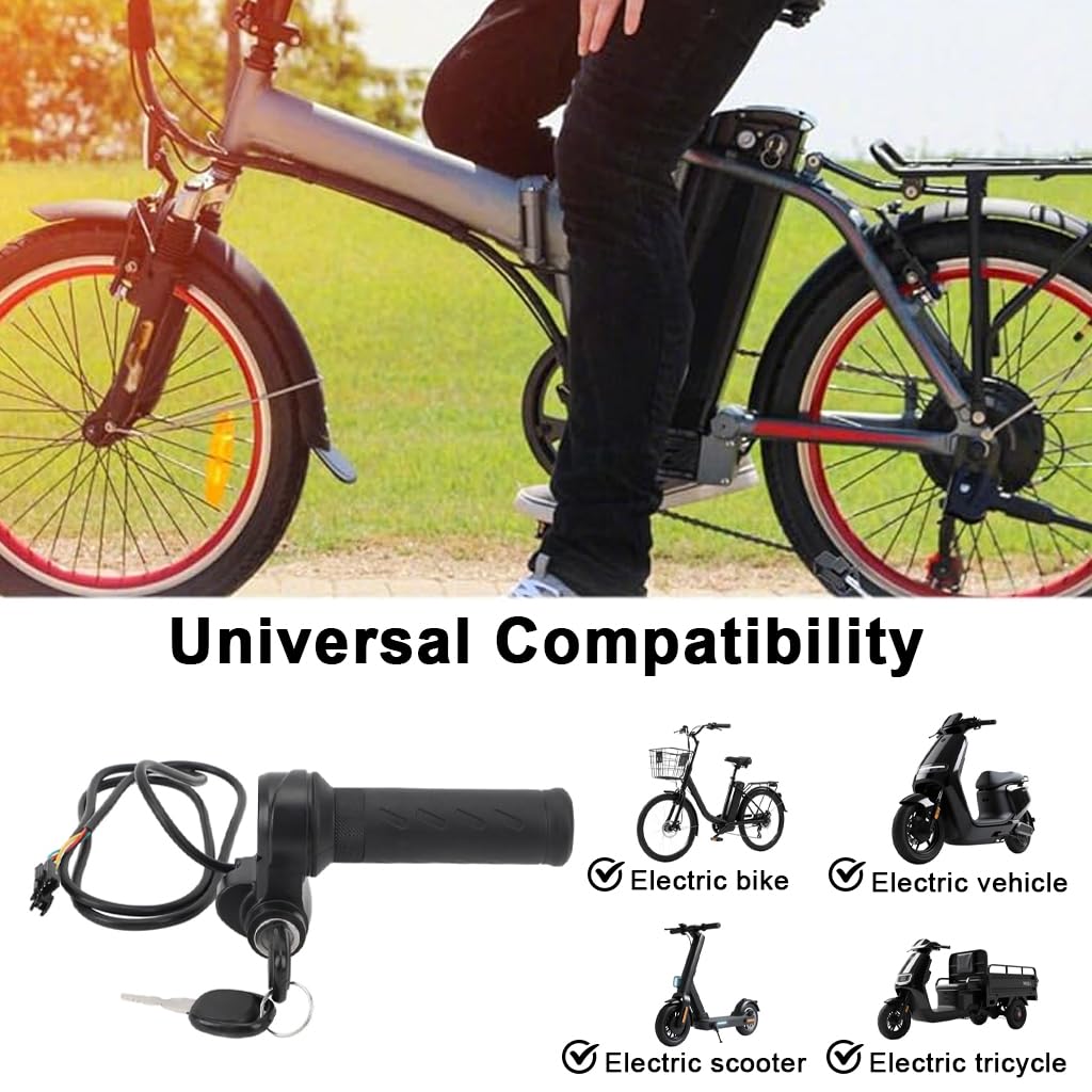 HASTHIP Electric Bike Handlebar Grips with Throttle & Lock