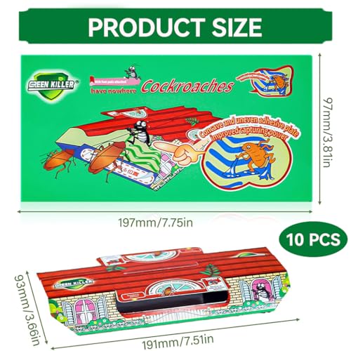 HASTHIP 10-Piece Cockroach Glue Trap Set