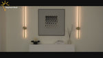 HASTHIP® Modern Wireless Wall Sconces with Rechargeable Battery, Dimmable LED Light with Remote Control, 3 Color Temperatures, 350° Rotation, 6000mAh Long Battery Life, Gold 23.6in for