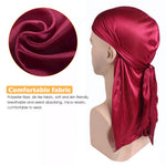 HASTHIP® Silk Durag For Men And Women Head Cover Cap Hiphop Style Durag Headwear Fashion Piece Extra Long Head Scarf - 4 Pcs,Unisex,Multicolor