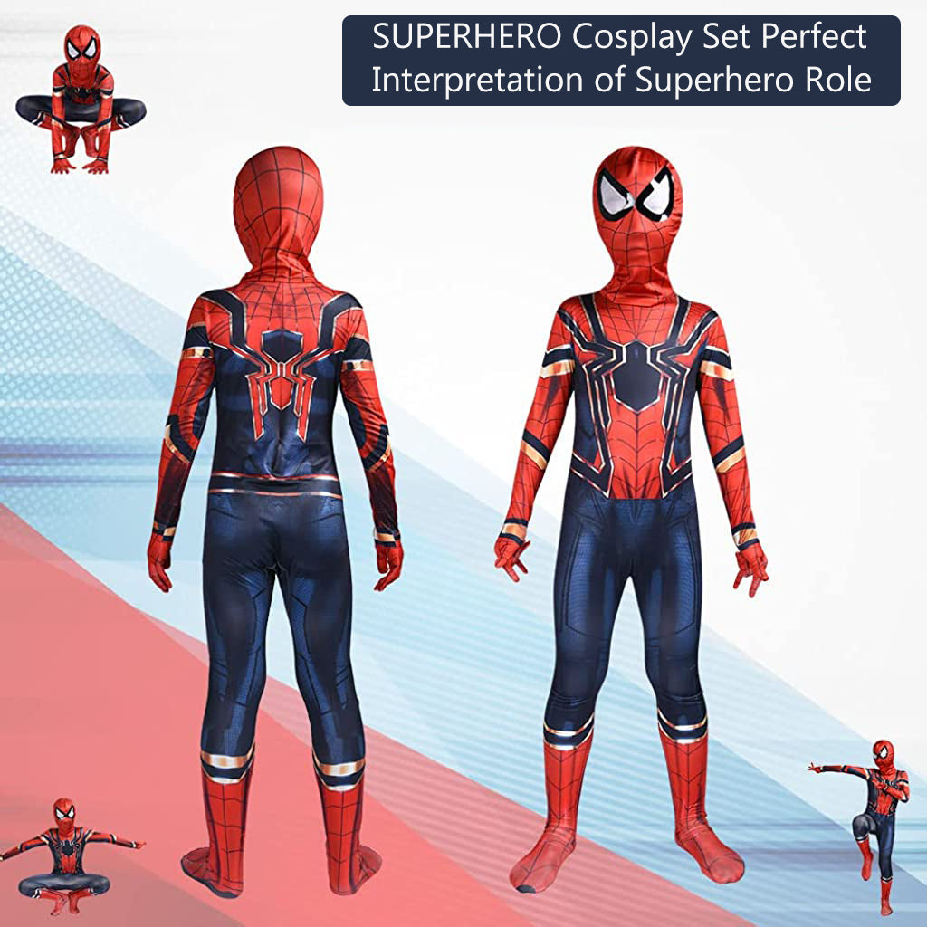 HASTHIP Spider-Man Costume for Kids, 3D Printed Spandex Superhero Bodysuit