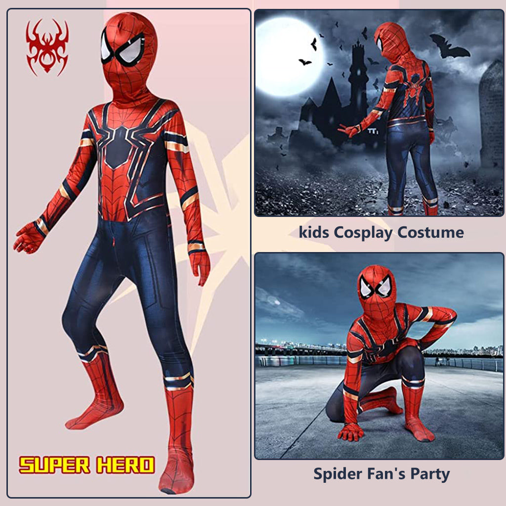 HASTHIP Spider-Man Costume for Kids, 3D Printed Spandex Superhero Bodysuit