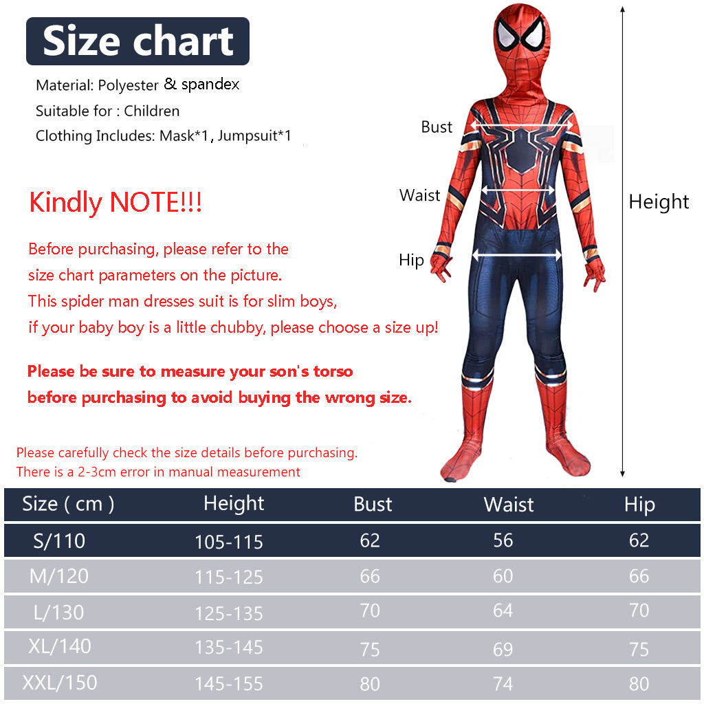 HASTHIP Spider-Man Costume for Kids, 3D Printed Spandex Superhero Bodysuit