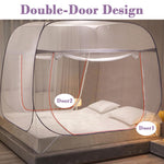 HASTHIP® Pop-up Mosquito Tent for Bed Fine Mesh, Fine Mesh Breathable Mosquito Net for Double Bed, Full-sized Bed 57 inches High, Duble Side Zip-up Mesh Door Design