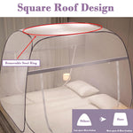 HASTHIP® Pop-up Mosquito Tent for Bed Fine Mesh, Fine Mesh Breathable Mosquito Net for Double Bed, Full-sized Bed 57 inches High, Duble Side Zip-up Mesh Door Design