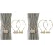 HASTHIP Curtain Tiebacks for Home and Office with Strong Magnetic Clips and 16 in Rope | Gray Beige Woven Pack of 2