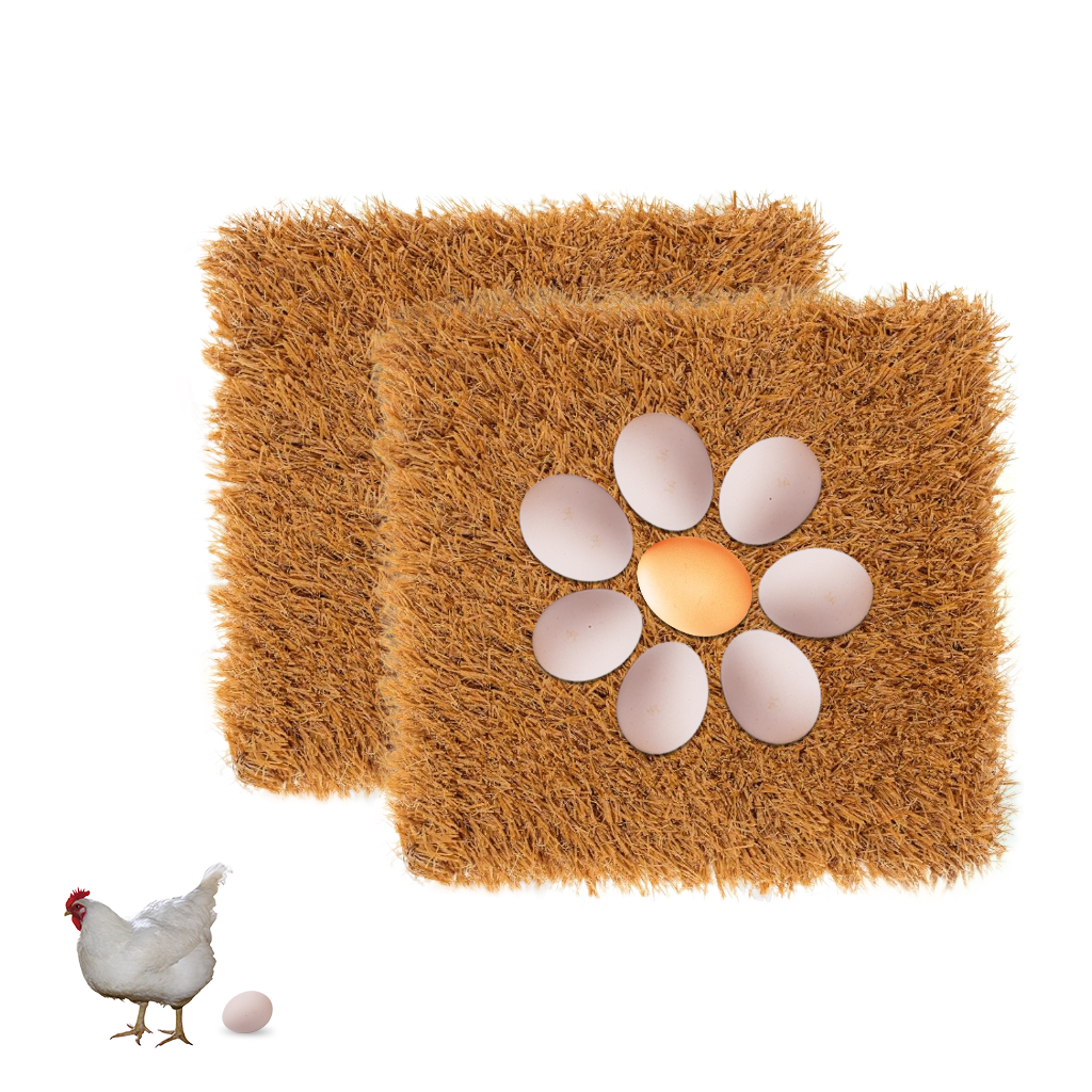 HASTHIP® 12'' Square Realistic Chicken Coop Mat 2PCS