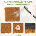 HASTHIP® 12'' Square Realistic Chicken Coop Mat 2PCS