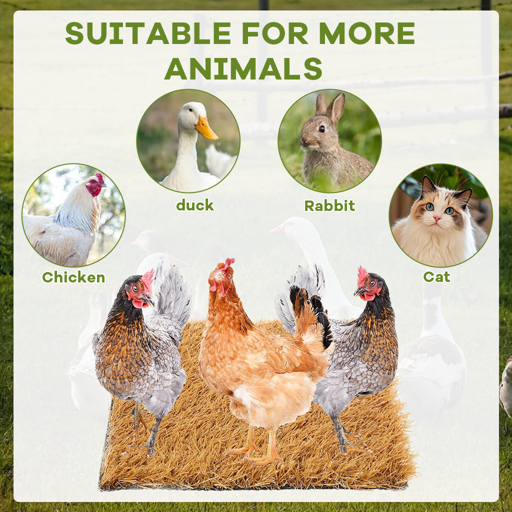 HASTHIP® 12'' Square Realistic Chicken Coop Mat 2PCS