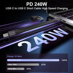 HASTHIP® Cable USB C corto PD 240W/USB 4.0 C/Transferencia datos 40 Gbps