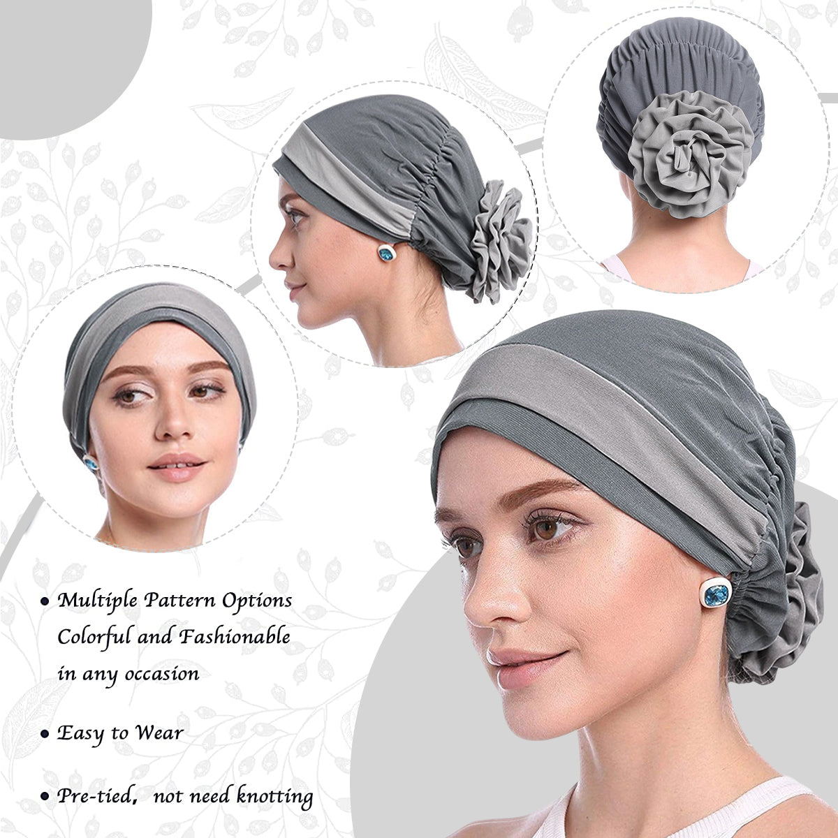 HASTHIPWomen's Chemo Turban Cap with Floral Head Wrap