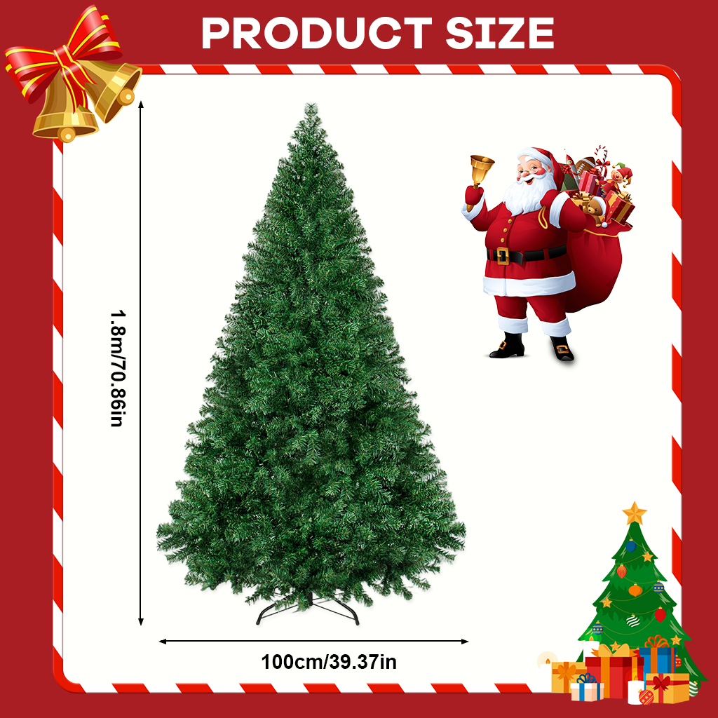 HASTHIP® Artificial Christmas Tree 6ft, Premium Full Branch Tips Xmas Tree for Home Office