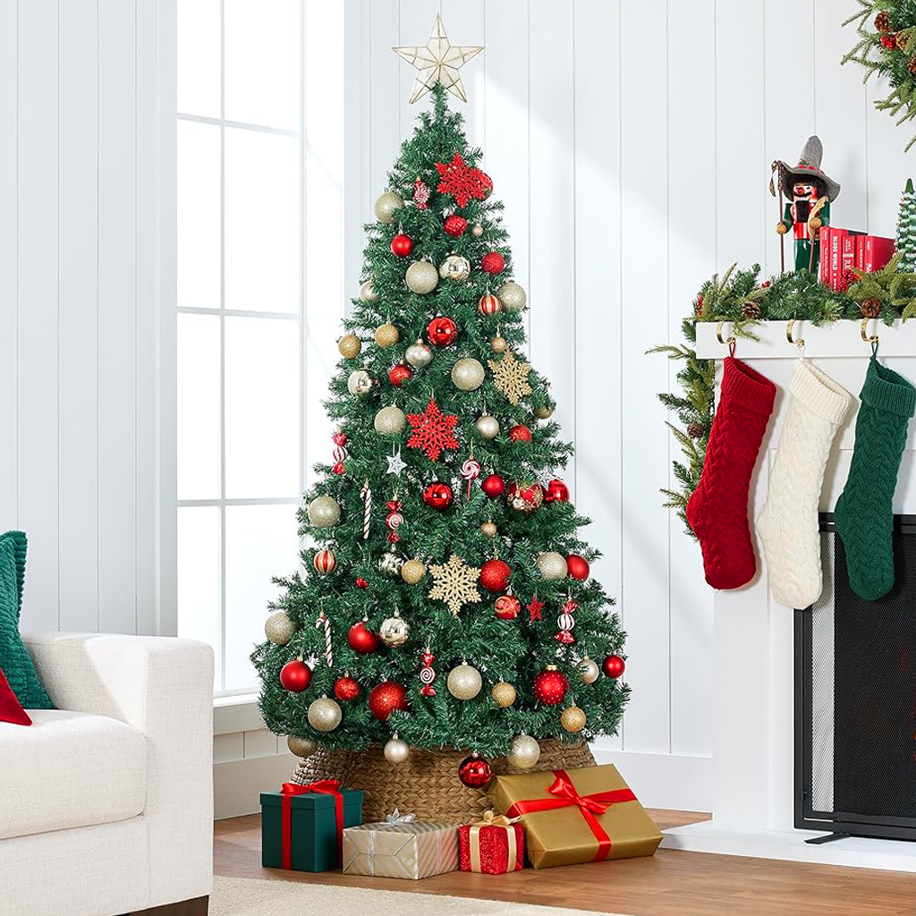 HASTHIP® Artificial Christmas Tree 6ft, Premium Full Branch Tips Xmas Tree for Home Office