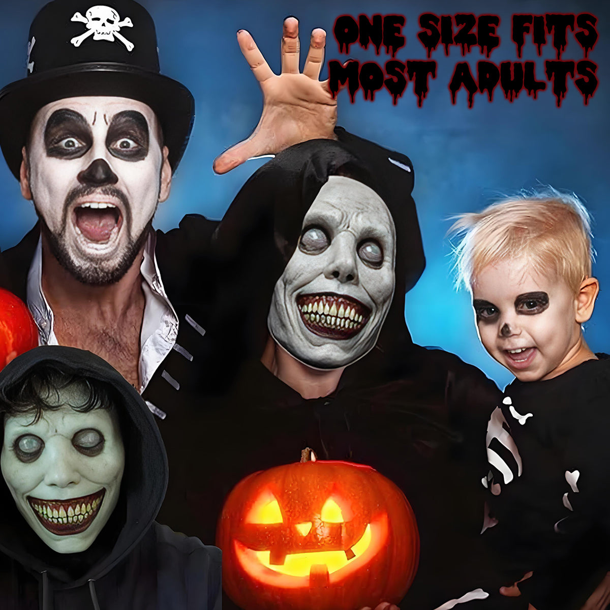 HASTHIP® Halloween Skull Mask Scary Full Head Latex Horror Costume, Realistic Skeleton Masque for Cosplay, Party, Carnival, Masquerade, Halloween Props - Grey