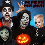 HASTHIP® Halloween Skull Mask Scary Full Head Latex Horror Costume, Realistic Skeleton Masque for Cosplay, Party, Carnival, Masquerade, Halloween Props - Grey