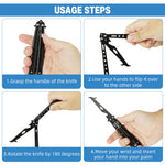 HASTHIP® Butterfly Knives Trainer with O-Ring Latch for Beginner, Balisong Trainer with Unsharpened Blade for Practicing Flipping Tricks, Stainless Steel Safe Practice Tool, Black