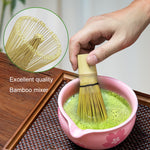 HASTHIP® Japanese Matcha Tea Set - Bamboo Matcha Whisk Set with Traditional Scoop,Tea Spoon,Whisk Holder - Ceremony Accessories for Preparing Authentic (Yellow)