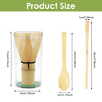 HASTHIP® Japanese Matcha Tea Set - Bamboo Matcha Whisk Set with Traditional Scoop,Tea Spoon,Whisk Holder - Ceremony Accessories for Preparing Authentic (Yellow)