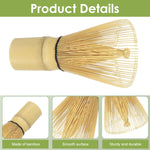 HASTHIP® Japanese Matcha Tea Set - Bamboo Matcha Whisk Set with Traditional Scoop,Tea Spoon,Whisk Holder - Ceremony Accessories for Preparing Authentic (Yellow)