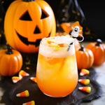 HASTHIP® 4Pcs Halloween-Themed Silicone Straw Caps Halloween Cute Pumpkin Ghost Design, 10mm Dia Straw Caps, Protective Dustproof Straw Tip Covers for Reuseable Straws