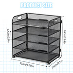HASTHIP File Holder for Office and School Use featuring 5 Layers with Metal Mesh Handle | 32.5x32.5x23 cm Desk Organizer