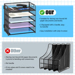 HASTHIP File Holder for Office and School Use featuring 5 Layers with Metal Mesh Handle | 32.5x32.5x23 cm Desk Organizer