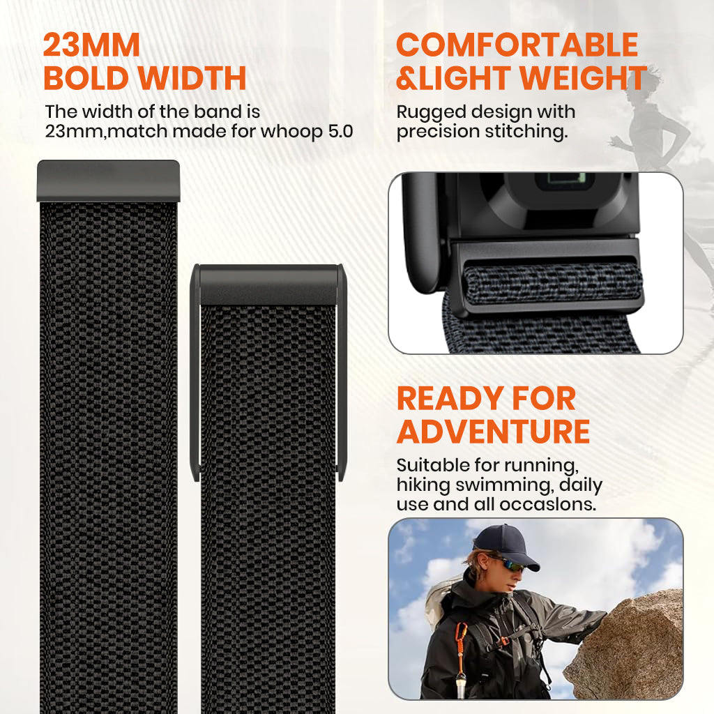 HASTHIP® Premium WHOOP 5.0 Watch Band Strap for WHOOP-One/Pake, High-End Adjustable Replacement WHOOP Watch Band, Stretchy Woven Soft Polyester, Not Compatible with WHOOP-LIFE (Not Include Watch)
