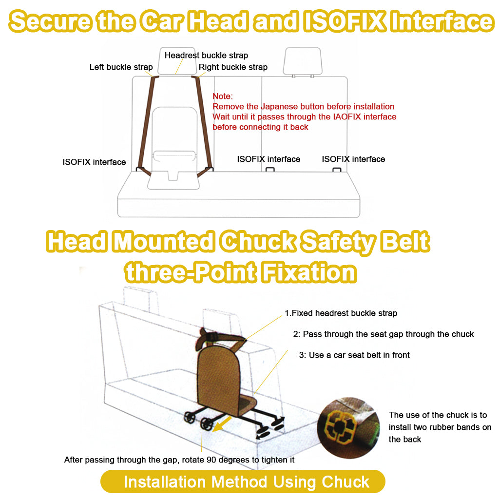 HASTHIP® Asiento de coche infantil plegable y compacto,chaleco de seguridad ligero lino resistente,fácil transportar ideal para viajes y uso diario - Gris