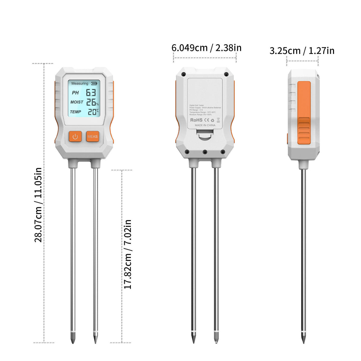 HASTHIP 3-in-1 Soil Moisture, pH & Light Meter