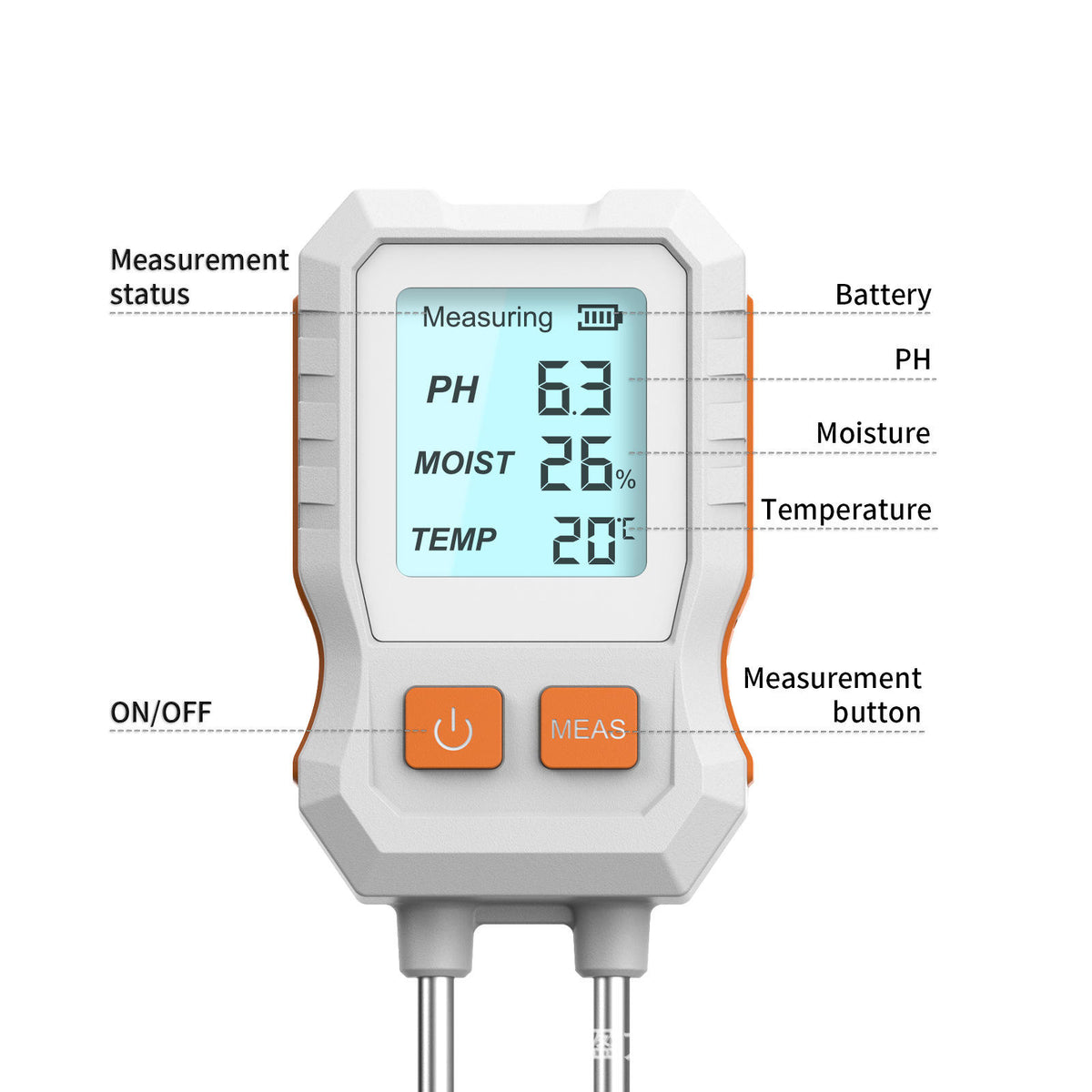 HASTHIP 3-in-1 Soil Moisture, pH & Light Meter