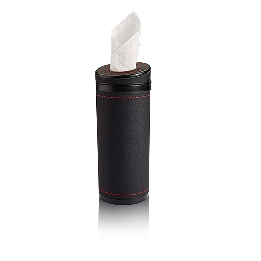 Car Tissue Paper Holder, Cylinder Tissue Box, 2.75'' PU Leather Round Tissues Container Fit for Car Van Bathroom Office Use, Car Cup Holder Car Tissues Box Car Tissue Holder Car Tissue Tube