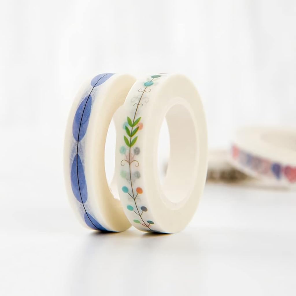 10 Pieces Flower Washi Tape Masking Tape Adhesive Decorative Tape Sticker for Scrapbooking